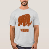 Rust Red Cartoon Wooly Mammoth, gepersonaliseerd T-shirt (Voorkant)