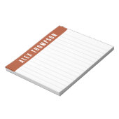 Rust Red Custom Name Lined Notitieblok (Gedraaid)