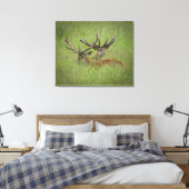 Rust Red Deer in Tall Grass Canvas Afdruk (Insitu (Slaapkamer))