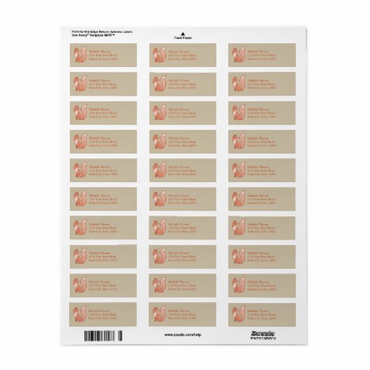 Rust Red en ivory Foxes Etiket (Full Sheet)