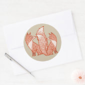 Rust Red en ivory Foxes Ronde Sticker (Envelop)