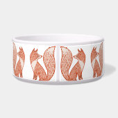 Rust Red en ivory Foxes Voerbakje (Achterkant)