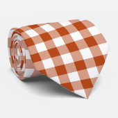 Rust Red Plaid Gingham Neck Tie Stropdas (Opgerold)