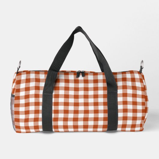 Rust Red Plaid Gingham Personalized Plunjezak (Achterkant)