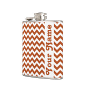 Rust Red Safari Chevron met aanpasbare naam Heupfles (Links)