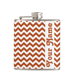 Rust Red Safari Chevron met aanpasbare naam Heupfles