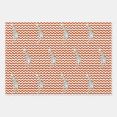 Rust Red Safari Chevron met Pop Art Giraffe Inpakpapier Vel (Voorkant)