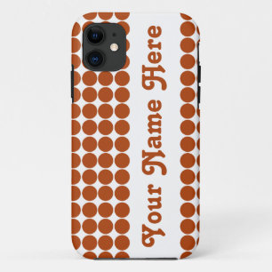 Rust Red Safari Dot met naam iPhone 11 Hoesje