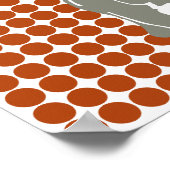 Rust Red Safari Dot met Pop Art Elephant Poster (Hoek)