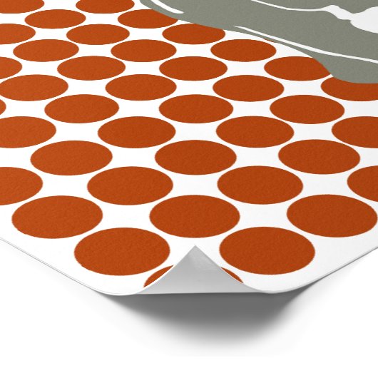 Rust Red Safari Dot met Pop Art Elephant Poster (Hoek)