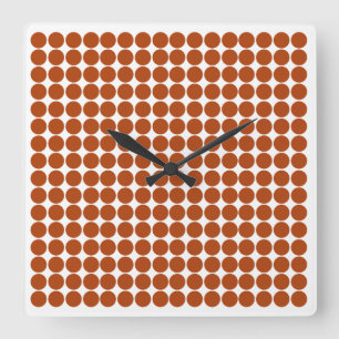 Rust Red Safari Dot Vierkante Klok