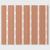 Rust Red Safari Stripe met aangepaste tekst Cadeaupapier (Vlak)