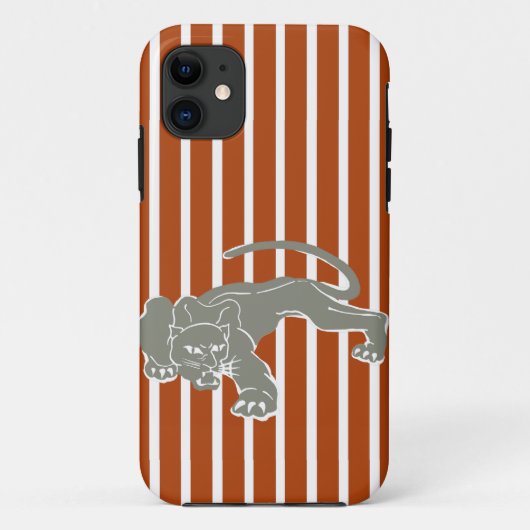 Rust Red Safari Stripe met luipaard Case-Mate iPhone Case (Achterkant)