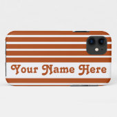 Rust Red Safari Stripe met naam Case-Mate iPhone Case (Achterkant (horizontaal))