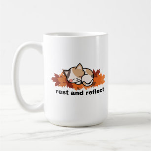 rust & reflectie herfst kat koffiemok