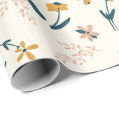 Rust Roze Bloemendessin  Cadeaupapier (Rol Hoek)