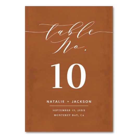 Rust schilderde elegante scripttekst bruiloft kaart (Achterkant)