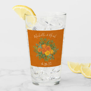 Rust Sinaasappel Wedding Floral Glas