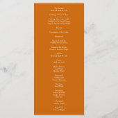 Rust Sinaasappel Wedding Floral Menu (Achterkant)
