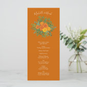 Rust Sinaasappel Wedding  Floral Menu (Staand voorkant)