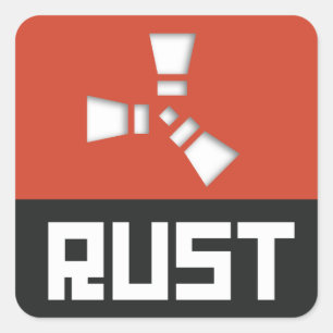 RUST-symbool op rood Vierkante Sticker