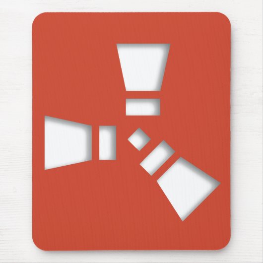 RUST Symbool Rood op Clear Shadowed Muismat (Voorkant)