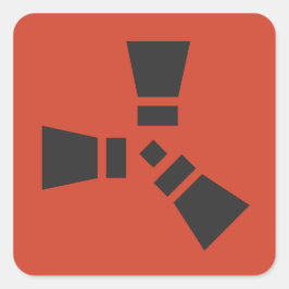 RUST Symbool Zwart op Rood Vierkante Sticker