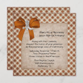 Rust & Tan Rustic Faire-part de mariage à thème (Devant / Derrière)