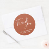 Rust Terracotta Boho Wedding Bedankt Ronde Sticker (Envelop)