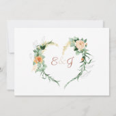 Rust Terracotta Champagne White Floral Wedding Kaart (Achterkant)