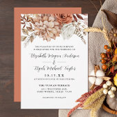 Rust Terracotta Fall Floral Faire-part de mariage