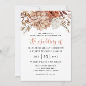 Rust Terracotta Fall Floral Faire-part de mariage (Devant)