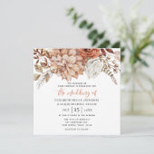 Rust Terracotta Fall Floral Faire-part de mariage (Debout devant)