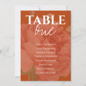 Rust Terracotta Floral Wedding Table Seating Chart (Voorkant)