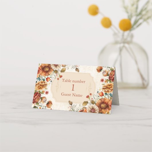 Rust Terracotta Flowers Burnt Oranje Fall Wedding (Voorkant)