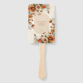 Rust Terracotta Flowers Burnt Oranje Fall Wedding Handwaaier (Voorkant)
