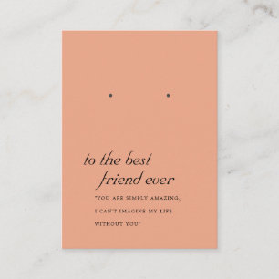 RUST TERRACOTTA FRIEND EARRING DISPLAY CARD PLAATSKAARTJE