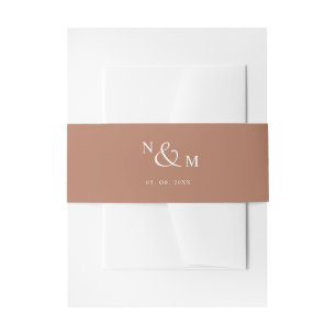 Rust Terracotta Modern Simple Wedding Uitnodigingen Wikkel