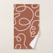 Rust Terracotta Moderne Minimale Lijn Borstel Slag Bad Handdoek (Handdoek)