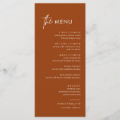Rust Terracotta Wedding Dinner Menu (Voorkant)
