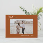 Rust Terracotta Wedding Foto Hartelijk dank Bedankkaart (Staand voorkant)