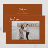 Rust Terracotta Wedding Foto Hartelijk dank Bedankkaart (Voorkant / Achterkant)