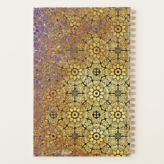  Rust Textured Damask Bloempatroon Planner (Achterkant)