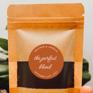 Rust The Perfect Bland Wedding Coffee Favors Ronde Sticker
