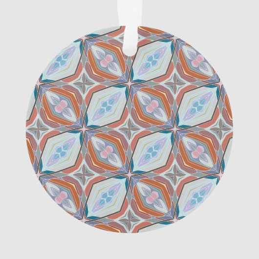 Rust unique, Turquoise, Bleu clair et rose Motif D (dos)