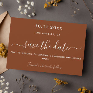Rust verbrand oranje bruiloft behalve de datum save the date