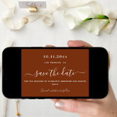 Rust verbrand oranje bruiloft behalve de datum save the date