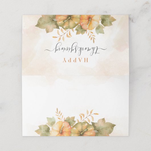 Rust verliest pomkin Thankful Family Thanksgiving (Buitenkant ongevouwen)