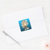 Rust Voor de Puf Vierkante Sticker (Envelop)