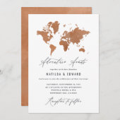 Rust waterverf wereldkaart bruiloft (Voorkant / Achterkant)